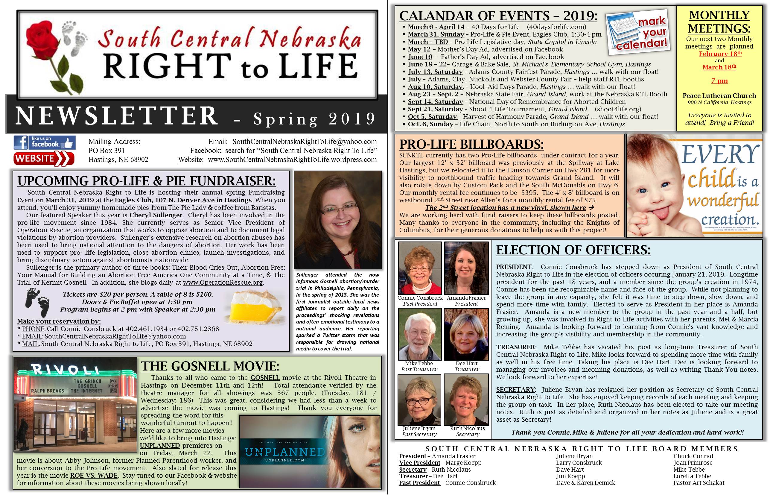 RTL Spring Newsletter - Page 1 (for reading)